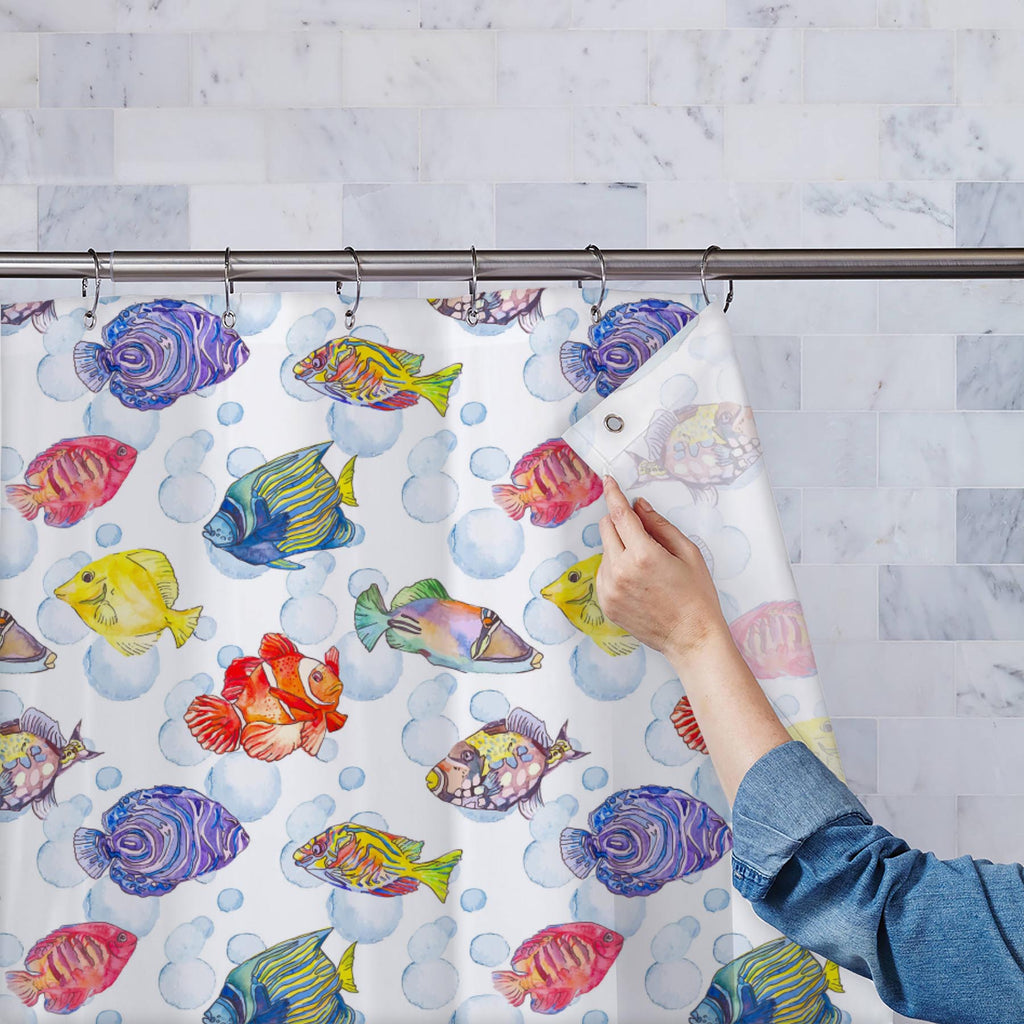 Tropical Sea D1 Washable Waterproof Shower Curtain-Shower Curtains-CUR_SH-IC 5007615 IC 5007615, Animals, Art and Paintings, Birds, Digital, Digital Art, Drawing, Graphic, Illustrations, Nature, Patterns, Scenic, Signs, Signs and Symbols, Stripes, Tropical, Watercolour, Wildlife, sea, d1, washable, waterproof, shower, curtain, animal, aquarium, aquatic, art, background, bright, clown, color, colorful, design, diving, emperor, exotic, fauna, fish, illustration, isolate, marine, life, ocean, pattern, scale, s