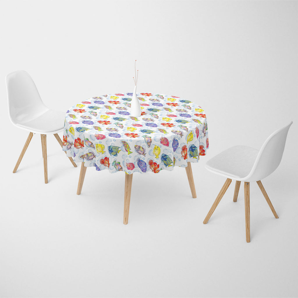 Tropical Sea Table Cloth Cover-Table Covers-CVR_TB_RD-IC 5007615 IC 5007615, Animals, Art and Paintings, Birds, Digital, Digital Art, Drawing, Graphic, Illustrations, Nature, Patterns, Scenic, Signs, Signs and Symbols, Stripes, Tropical, Watercolour, Wildlife, sea, table, cloth, cover, animal, aquarium, aquatic, art, background, bright, clown, color, colorful, design, diving, emperor, exotic, fauna, fish, illustration, isolate, marine, life, ocean, pattern, scale, scales, seamless, seaside, set, stripe, tro