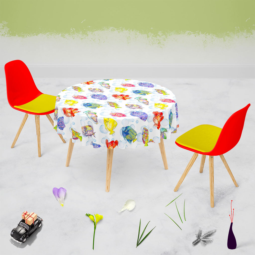 Tropical Sea D1 Table Cloth Cover-Table Covers-CVR_TB_RD-IC 5007615 IC 5007615, Animals, Art and Paintings, Birds, Digital, Digital Art, Drawing, Graphic, Illustrations, Nature, Patterns, Scenic, Signs, Signs and Symbols, Stripes, Tropical, Watercolour, Wildlife, sea, d1, table, cloth, cover, animal, aquarium, aquatic, art, background, bright, clown, color, colorful, design, diving, emperor, exotic, fauna, fish, illustration, isolate, marine, life, ocean, pattern, scale, scales, seamless, seaside, set, stri