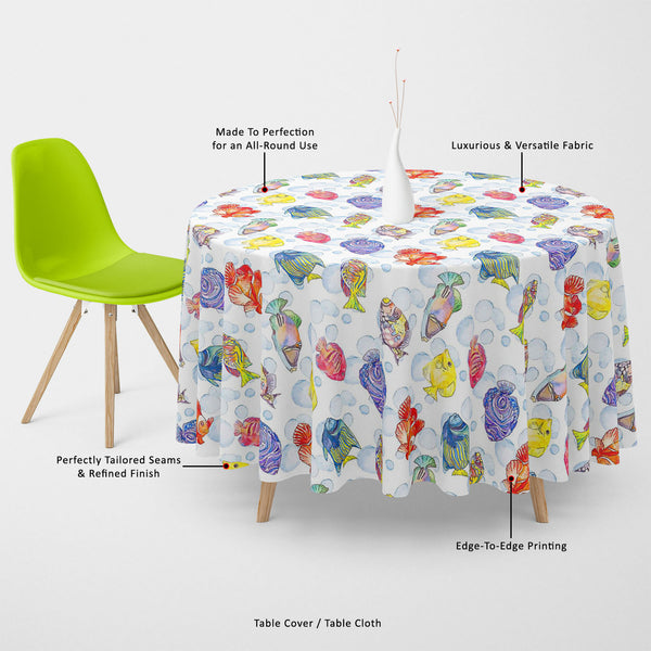 Tropical Sea Table Cloth Cover-Table Covers-CVR_TB_RD-IC 5007615 IC 5007615, Animals, Art and Paintings, Birds, Digital, Digital Art, Drawing, Graphic, Illustrations, Nature, Patterns, Scenic, Signs, Signs and Symbols, Stripes, Tropical, Watercolour, Wildlife, sea, table, cloth, cover, canvas, fabric, animal, aquarium, aquatic, art, background, bright, clown, color, colorful, design, diving, emperor, exotic, fauna, fish, illustration, isolate, marine, life, ocean, pattern, scale, scales, seamless, seaside, 