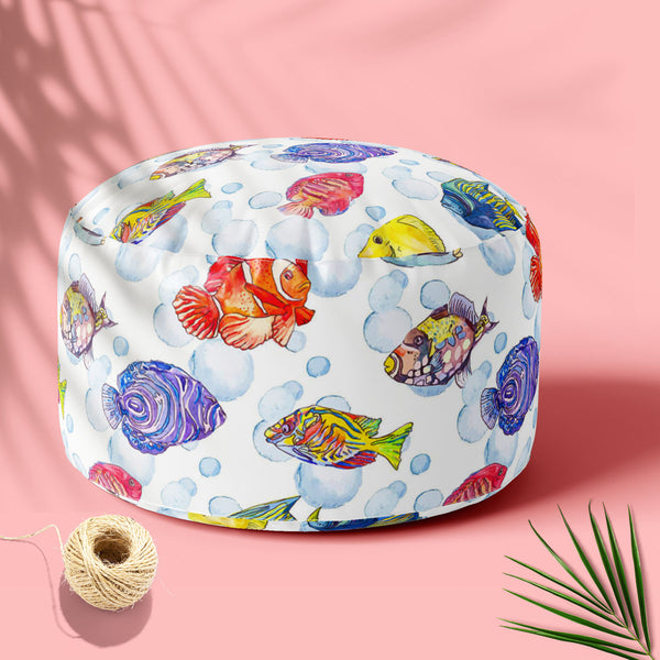 Tropical Sea D1 Footstool Footrest Puffy Pouffe Ottoman Bean Bag | Canvas Fabric-Footstools-FST_CB_BN-IC 5007615 IC 5007615, Animals, Art and Paintings, Birds, Digital, Digital Art, Drawing, Graphic, Illustrations, Nature, Patterns, Scenic, Signs, Signs and Symbols, Stripes, Tropical, Watercolour, Wildlife, sea, d1, footstool, footrest, puffy, pouffe, ottoman, bean, bag, floor, cushion, pillow, canvas, fabric, animal, aquarium, aquatic, art, background, bright, clown, color, colorful, design, diving, empero