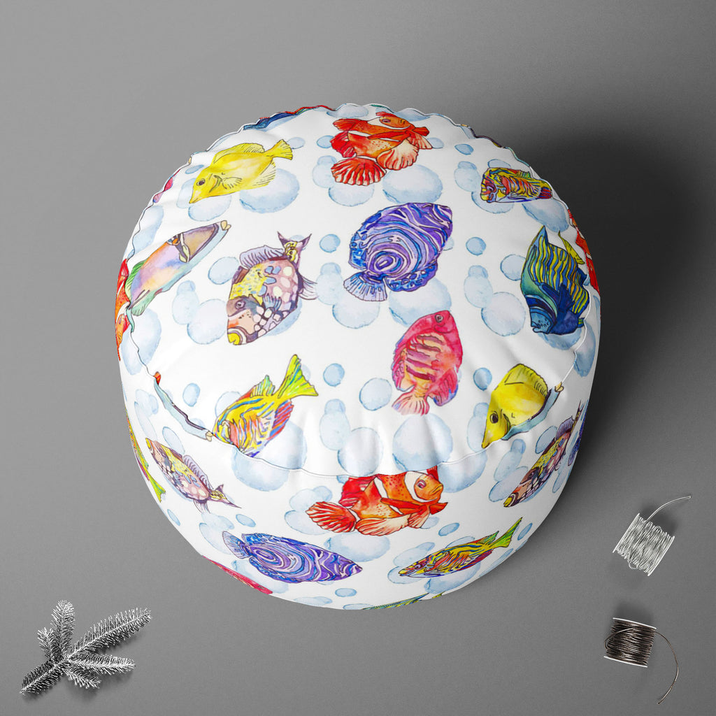 Tropical Sea D1 Footstool Footrest Puffy Pouffe Ottoman Bean Bag | Canvas Fabric-Footstools-FST_CB_BN-IC 5007615 IC 5007615, Animals, Art and Paintings, Birds, Digital, Digital Art, Drawing, Graphic, Illustrations, Nature, Patterns, Scenic, Signs, Signs and Symbols, Stripes, Tropical, Watercolour, Wildlife, sea, d1, footstool, footrest, puffy, pouffe, ottoman, bean, bag, canvas, fabric, animal, aquarium, aquatic, art, background, bright, clown, color, colorful, design, diving, emperor, exotic, fauna, fish, 