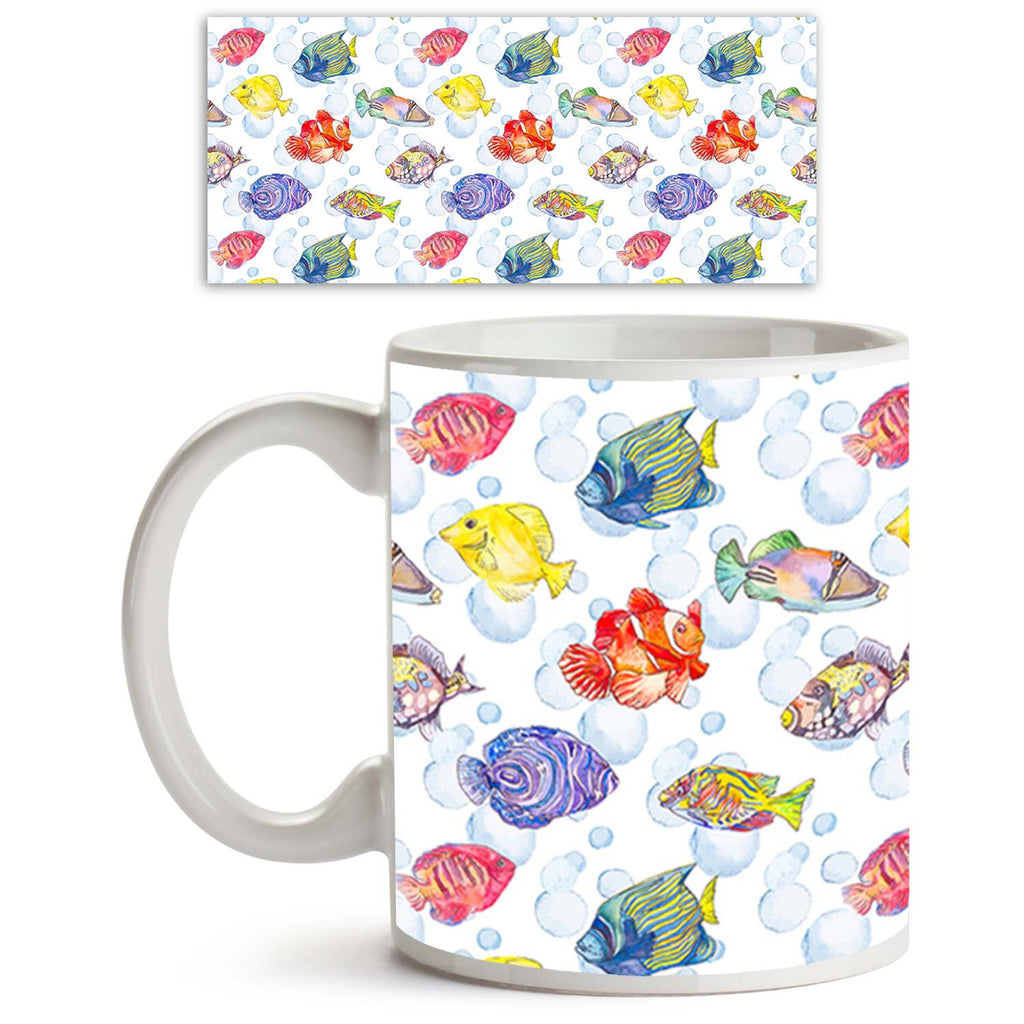 Tropical Sea Ceramic Coffee Tea Mug Inside White-Coffee Mugs-MUG-IC 5007615 IC 5007615, Animals, Art and Paintings, Birds, Digital, Digital Art, Drawing, Graphic, Illustrations, Nature, Patterns, Scenic, Signs, Signs and Symbols, Stripes, Tropical, Watercolour, Wildlife, sea, ceramic, coffee, tea, mug, inside, white, animal, aquarium, aquatic, art, background, bright, clown, color, colorful, design, diving, emperor, exotic, fauna, fish, illustration, isolate, marine, life, ocean, pattern, scale, scales, sea