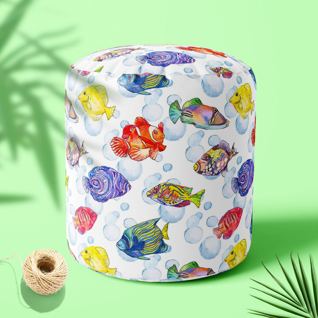 Tropical Sea D1 Footstool Footrest Puffy Pouffe Ottoman Bean Bag | Canvas Fabric-Footstools-FST_CB_BN-IC 5007615 IC 5007615, Animals, Art and Paintings, Birds, Digital, Digital Art, Drawing, Graphic, Illustrations, Nature, Patterns, Scenic, Signs, Signs and Symbols, Stripes, Tropical, Watercolour, Wildlife, sea, d1, footstool, footrest, puffy, pouffe, ottoman, bean, bag, canvas, fabric, animal, aquarium, aquatic, art, background, bright, clown, color, colorful, design, diving, emperor, exotic, fauna, fish, 