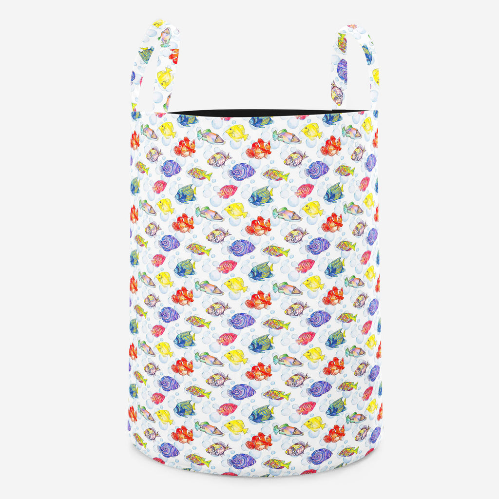 Tropical Sea Foldable Open Storage Bin | Organizer Box, Toy Basket, Shelf Box, Laundry Bag | Canvas Fabric-Storage Bins-STR_BI_RD-IC 5007615 IC 5007615, Animals, Art and Paintings, Birds, Digital, Digital Art, Drawing, Graphic, Illustrations, Nature, Patterns, Scenic, Signs, Signs and Symbols, Stripes, Tropical, Watercolour, Wildlife, sea, foldable, open, storage, bin, organizer, box, toy, basket, shelf, laundry, bag, canvas, fabric, animal, aquarium, aquatic, art, background, bright, clown, color, colorful