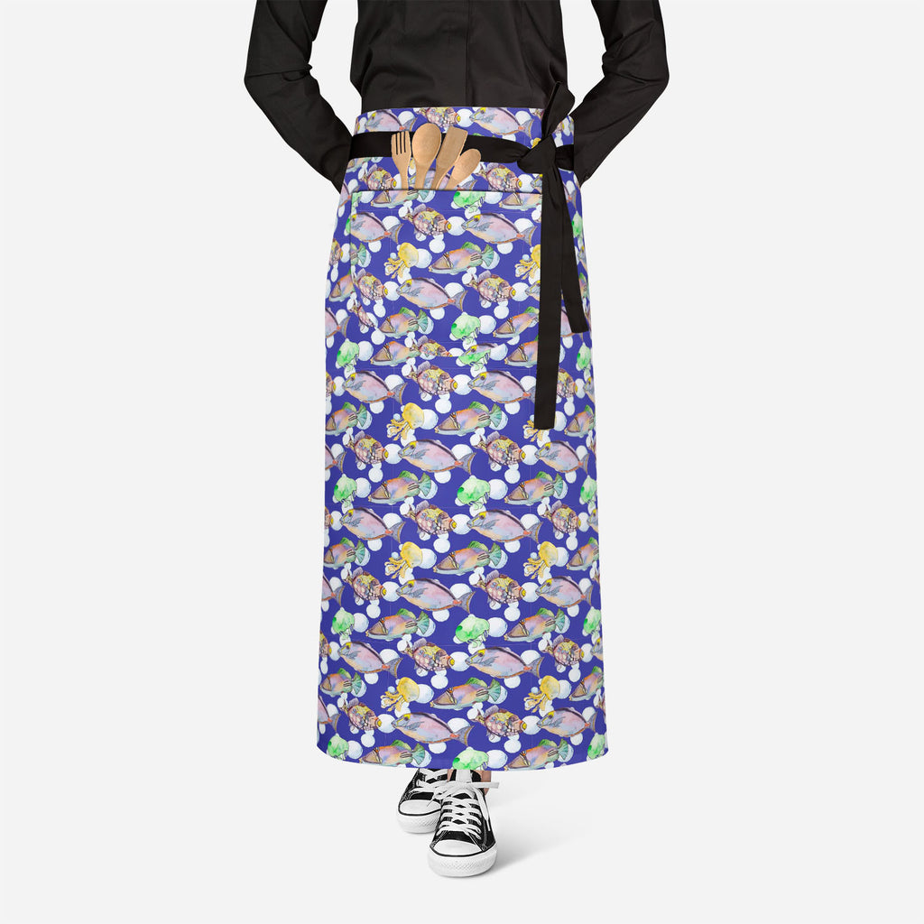 Tropical Sea Apron | Adjustable, Free Size & Waist Tiebacks-Aprons Waist to Knee--IC 5007616 IC 5007616, Animals, Art and Paintings, Birds, Drawing, Illustrations, Nature, Patterns, Scenic, Signs, Signs and Symbols, Stripes, Tropical, Watercolour, Wildlife, sea, apron, adjustable, free, size, waist, tiebacks, animal, aquarium, aquatic, art, background, beautiful, bright, color, colorful, design, diving, emperor, exotic, fauna, fish, illustration, isolate, jellyfish, marine, life, ocean, pattern, scale, scal