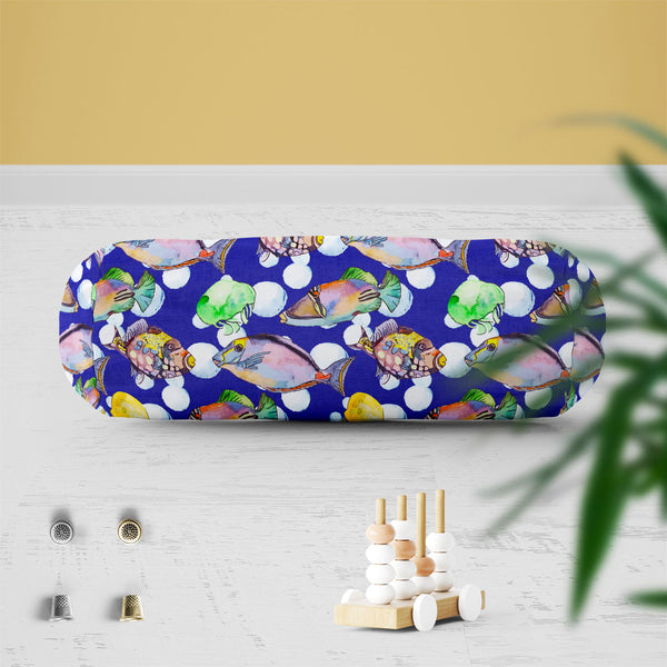 Tropical Sea D2 Bolster Cover Booster Cases | Concealed Zipper Opening-Bolster Covers-BOL_CV_ZP-IC 5007616 IC 5007616, Animals, Art and Paintings, Birds, Drawing, Illustrations, Nature, Patterns, Scenic, Signs, Signs and Symbols, Stripes, Tropical, Watercolour, Wildlife, sea, d2, bolster, cover, booster, cases, zipper, opening, poly, cotton, fabric, animal, aquarium, aquatic, art, background, beautiful, bright, color, colorful, design, diving, emperor, exotic, fauna, fish, illustration, isolate, jellyfish, 