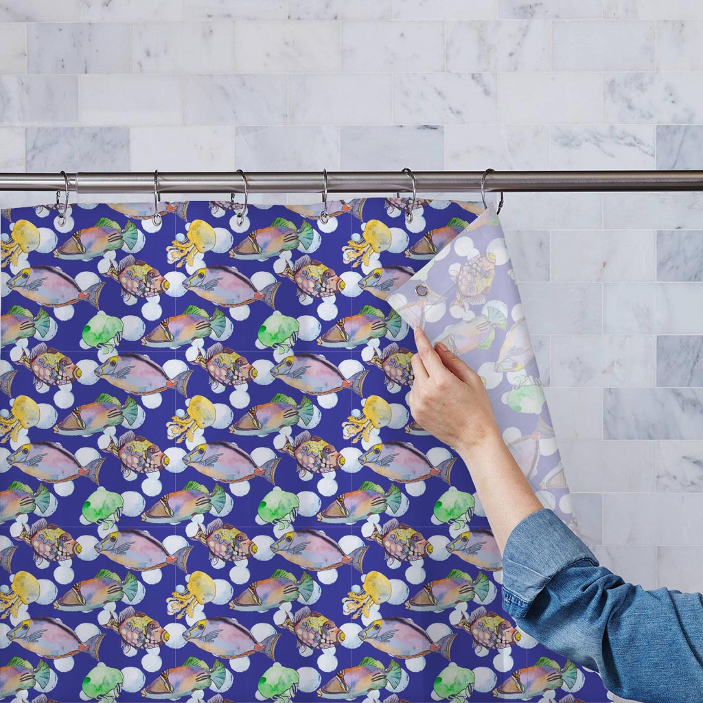 Tropical Sea Washable Waterproof Shower Curtain-Shower Curtains-CUR_SH-IC 5007616 IC 5007616, Animals, Art and Paintings, Birds, Drawing, Illustrations, Nature, Patterns, Scenic, Signs, Signs and Symbols, Stripes, Tropical, Watercolour, Wildlife, sea, washable, waterproof, shower, curtain, animal, aquarium, aquatic, art, background, beautiful, bright, color, colorful, design, diving, emperor, exotic, fauna, fish, illustration, isolate, jellyfish, marine, life, ocean, pattern, scale, scales, seamless, seasid