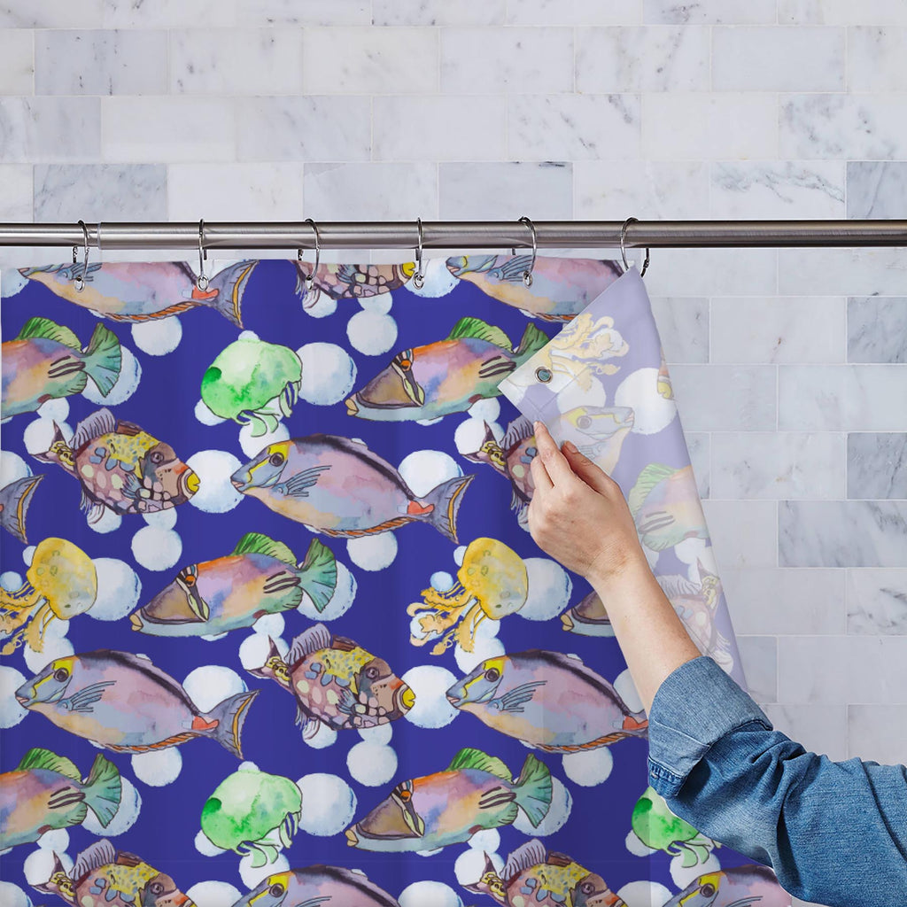 Tropical Sea D2 Washable Waterproof Shower Curtain-Shower Curtains-CUR_SH-IC 5007616 IC 5007616, Animals, Art and Paintings, Birds, Drawing, Illustrations, Nature, Patterns, Scenic, Signs, Signs and Symbols, Stripes, Tropical, Watercolour, Wildlife, sea, d2, washable, waterproof, shower, curtain, animal, aquarium, aquatic, art, background, beautiful, bright, color, colorful, design, diving, emperor, exotic, fauna, fish, illustration, isolate, jellyfish, marine, life, ocean, pattern, scale, scales, seamless,