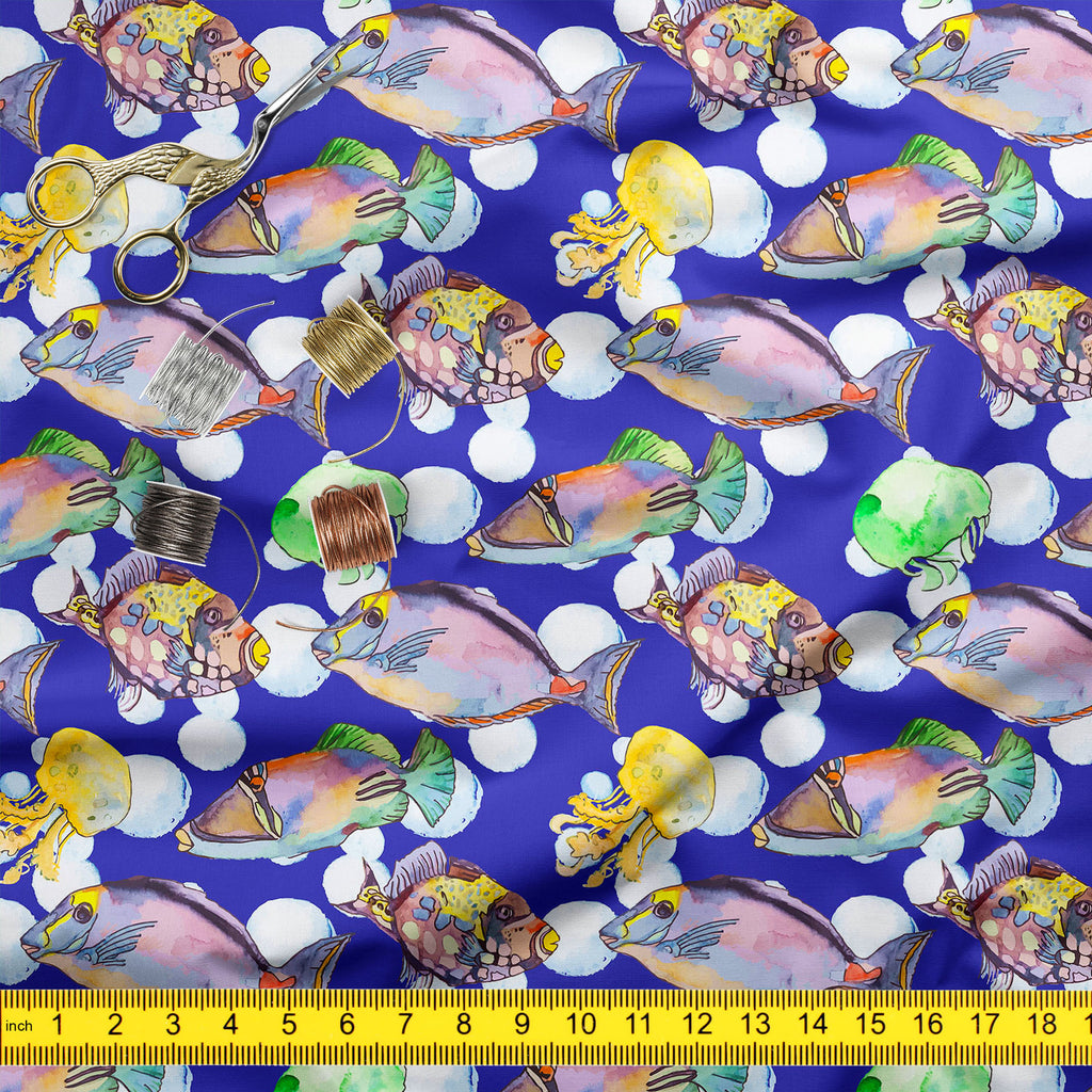 Tropical Sea D2 Upholstery Fabric by Metre | For Sofa, Curtains, Cushions, Furnishing, Craft, Dress Material-Upholstery Fabrics-FAB_RW-IC 5007616 IC 5007616, Animals, Art and Paintings, Birds, Drawing, Illustrations, Nature, Patterns, Scenic, Signs, Signs and Symbols, Stripes, Tropical, Watercolour, Wildlife, sea, d2, upholstery, fabric, by, metre, for, sofa, curtains, cushions, furnishing, craft, dress, material, animal, aquarium, aquatic, art, background, beautiful, bright, color, colorful, design, diving