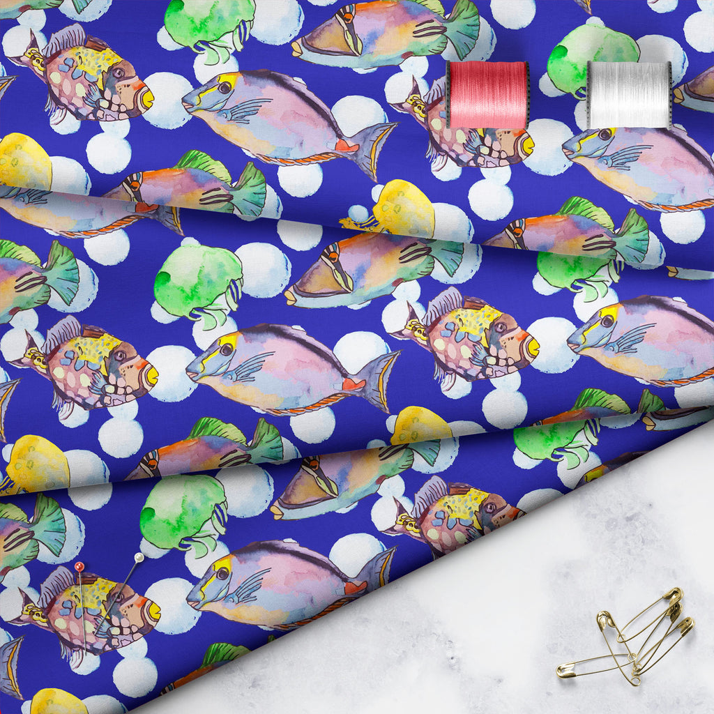 Tropical Sea D2 Sofa Fabric by Metre | Upholstery For Sofa, Curtains & Cushions-Sofa Fabrics-SOF_FB-IC 5007616 IC 5007616, Animals, Art and Paintings, Birds, Drawing, Illustrations, Nature, Patterns, Scenic, Signs, Signs and Symbols, Stripes, Tropical, Watercolour, Wildlife, sea, d2, sofa, fabric, by, metre, upholstery, for, curtains, cushions, animal, aquarium, aquatic, art, background, beautiful, bright, color, colorful, design, diving, emperor, exotic, fauna, fish, illustration, isolate, jellyfish, marin