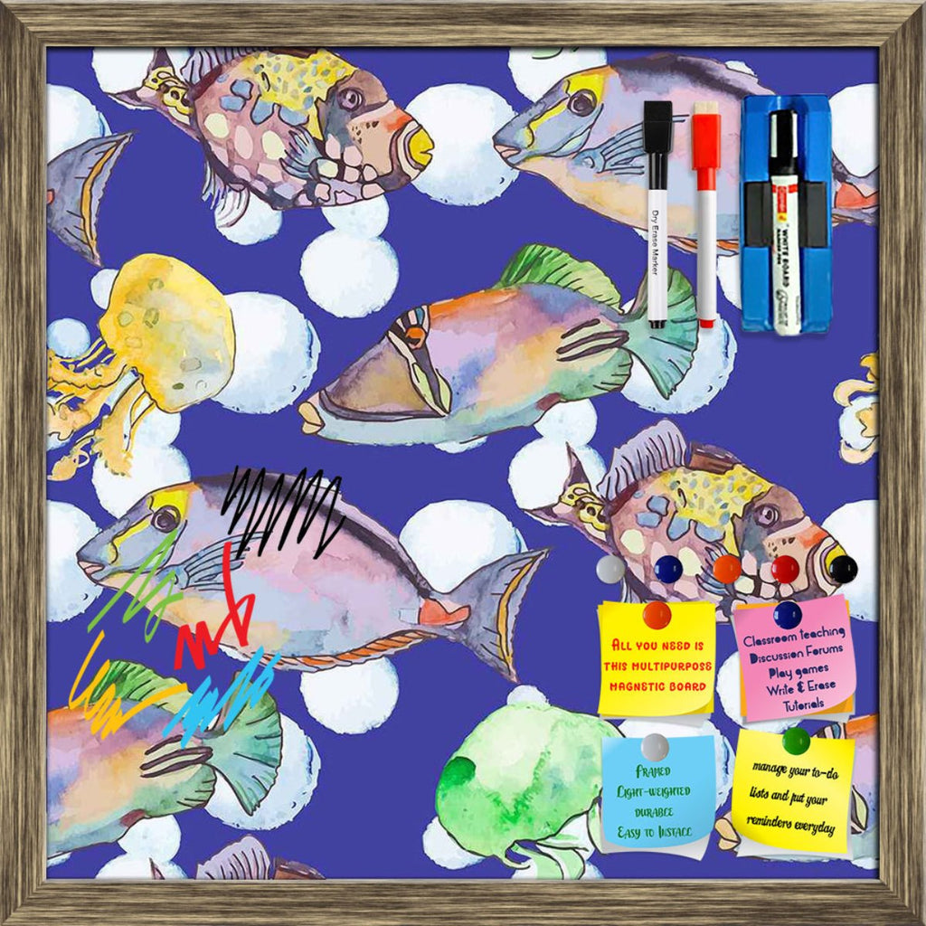 Tropical Sea Framed Magnetic Dry Erase Board | Combo with Magnet Buttons & Markers-Magnetic Boards Framed-MGB_FR-IC 5007616 IC 5007616, Animals, Art and Paintings, Birds, Drawing, Illustrations, Nature, Patterns, Scenic, Signs, Signs and Symbols, Stripes, Tropical, Watercolour, Wildlife, sea, framed, magnetic, dry, erase, board, printed, whiteboard, with, 4, magnets, 2, markers, 1, duster, animal, aquarium, aquatic, art, background, beautiful, bright, color, colorful, design, diving, emperor, exotic, fauna,