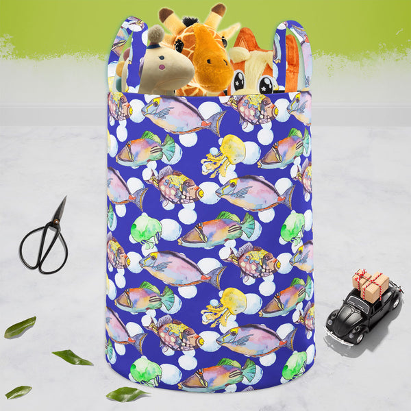 Tropical Sea D2 Foldable Open Storage Bin | Organizer Box, Toy Basket, Shelf Box, Laundry Bag | Canvas Fabric-Storage Bins-STR_BI_CB-IC 5007616 IC 5007616, Animals, Art and Paintings, Birds, Drawing, Illustrations, Nature, Patterns, Scenic, Signs, Signs and Symbols, Stripes, Tropical, Watercolour, Wildlife, sea, d2, foldable, open, storage, bin, organizer, box, toy, basket, shelf, laundry, bag, canvas, fabric, animal, aquarium, aquatic, art, background, beautiful, bright, color, colorful, design, diving, em