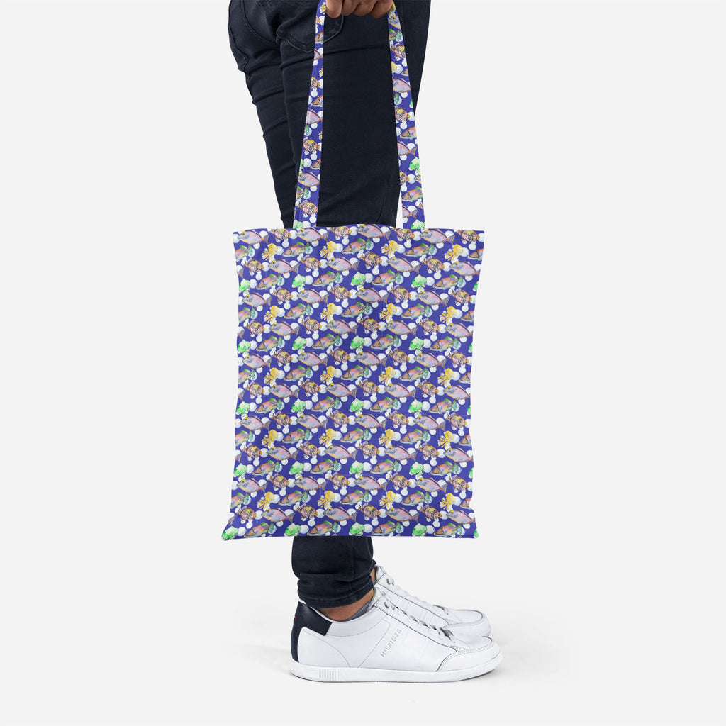 ArtzFolio Tropical Sea Tote Bag Shoulder Purse | Multipurpose-Tote Bags Basic-AZ5007616TOT_RF-IC 5007616 IC 5007616, Animals, Art and Paintings, Birds, Drawing, Illustrations, Nature, Patterns, Scenic, Signs, Signs and Symbols, Stripes, Tropical, Watercolour, Wildlife, sea, tote, bag, shoulder, purse, multipurpose, animal, aquarium, aquatic, art, background, beautiful, bright, color, colorful, design, diving, emperor, exotic, fauna, fish, illustration, isolate, jellyfish, marine, life, ocean, pattern, scale