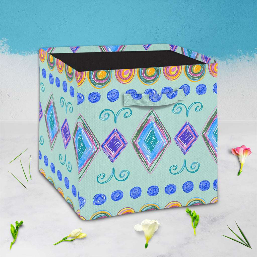 Hand Drawn Design D3 Foldable Open Storage Bin | Organizer Box, Toy Basket, Shelf Box, Laundry Bag | Canvas Fabric-Storage Bins-STR_BI_CB-IC 5007618 IC 5007618, Abstract Expressionism, Abstracts, Art and Paintings, Baby, Children, Circle, Digital, Digital Art, Fashion, Geometric, Geometric Abstraction, Graphic, Holidays, Kids, Modern Art, Nature, Patterns, Retro, Scenic, Semi Abstract, Signs, Signs and Symbols, Stripes, Urban, hand, drawn, design, d3, foldable, open, storage, bin, organizer, box, toy, baske
