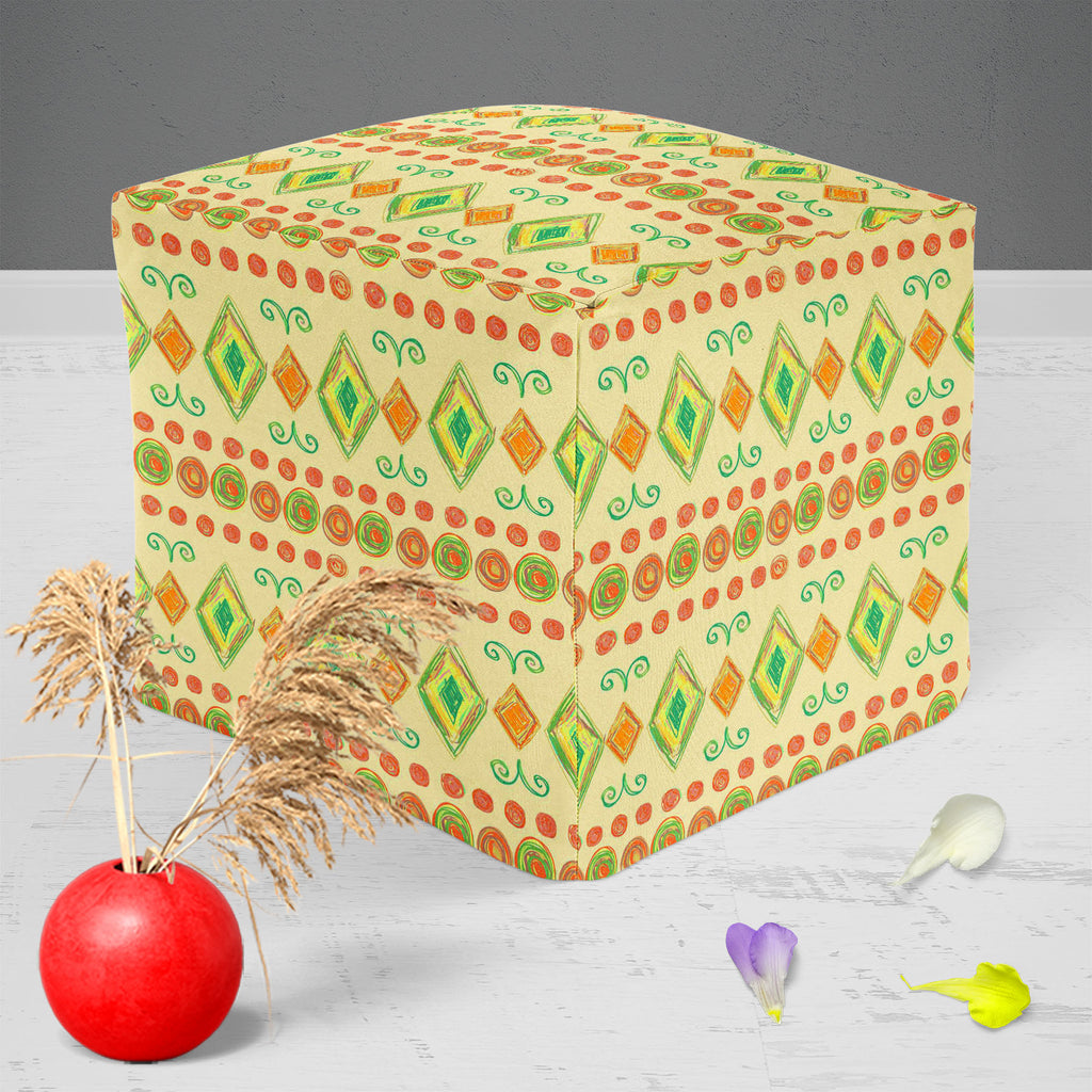 Hand Drawn Design D4 Footstool Footrest Puffy Pouffe Ottoman Bean Bag | Canvas Fabric-Footstools-FST_CB_BN-IC 5007619 IC 5007619, Abstract Expressionism, Abstracts, Art and Paintings, Baby, Children, Circle, Digital, Digital Art, Fashion, Geometric, Geometric Abstraction, Graphic, Holidays, Kids, Modern Art, Nature, Patterns, Retro, Scenic, Semi Abstract, Signs, Signs and Symbols, Stripes, Urban, hand, drawn, design, d4, footstool, footrest, puffy, pouffe, ottoman, bean, bag, canvas, fabric, abstract, art, 