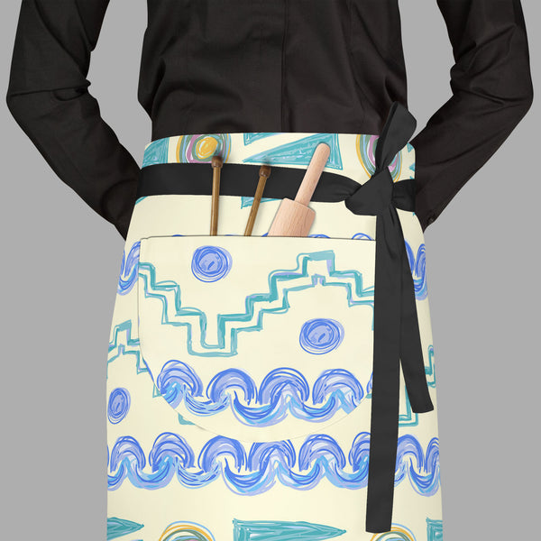 Hand Drawn Design D5 Apron | Adjustable, Free Size & Waist Tiebacks-Aprons Waist to Feet-APR_WS_FT-IC 5007622 IC 5007622, Abstract Expressionism, Abstracts, Art and Paintings, Baby, Children, Circle, Digital, Digital Art, Fashion, Geometric, Geometric Abstraction, Graphic, Holidays, Kids, Modern Art, Nature, Patterns, Retro, Scenic, Semi Abstract, Signs, Signs and Symbols, Stripes, Urban, hand, drawn, design, d5, full-length, waist, to, feet, apron, poly-cotton, fabric, adjustable, tiebacks, abstract, art, 