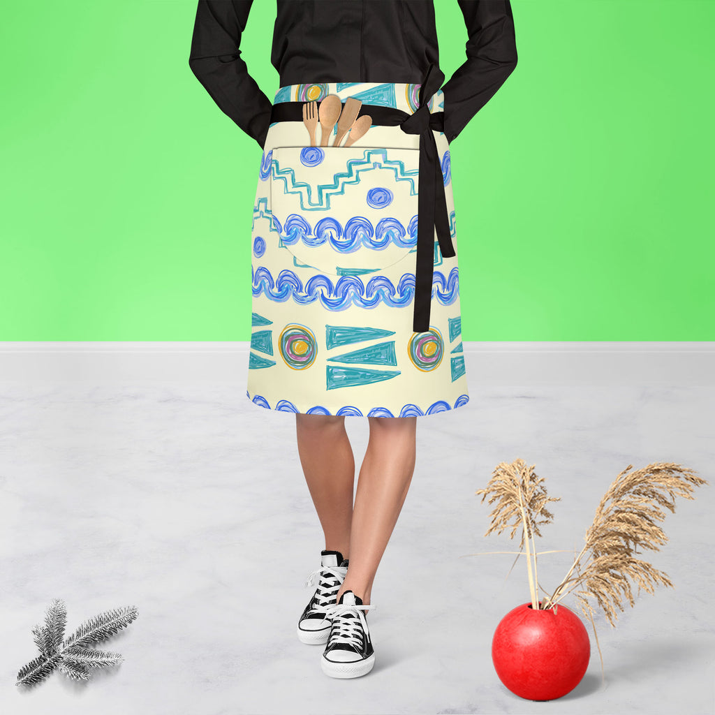 Hand Drawn Design D5 Apron | Adjustable, Free Size & Waist Tiebacks-Apron Waist to Knee-APR_WS_KN-IC 5007622 IC 5007622, Abstract Expressionism, Abstracts, Art and Paintings, Baby, Children, Circle, Digital, Digital Art, Fashion, Geometric, Geometric Abstraction, Graphic, Holidays, Kids, Modern Art, Nature, Patterns, Retro, Scenic, Semi Abstract, Signs, Signs and Symbols, Stripes, Urban, hand, drawn, design, d5, apron, adjustable, free, size, waist, tiebacks, abstract, art, backdrop, background, curly, deco