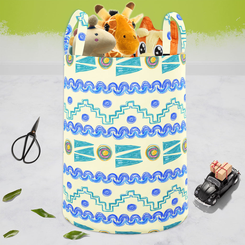 Hand Drawn Design D5 Foldable Open Storage Bin | Organizer Box, Toy Basket, Shelf Box, Laundry Bag | Canvas Fabric-Storage Bins-STR_BI_CB-IC 5007622 IC 5007622, Abstract Expressionism, Abstracts, Art and Paintings, Baby, Children, Circle, Digital, Digital Art, Fashion, Geometric, Geometric Abstraction, Graphic, Holidays, Kids, Modern Art, Nature, Patterns, Retro, Scenic, Semi Abstract, Signs, Signs and Symbols, Stripes, Urban, hand, drawn, design, d5, foldable, open, storage, bin, organizer, box, toy, baske