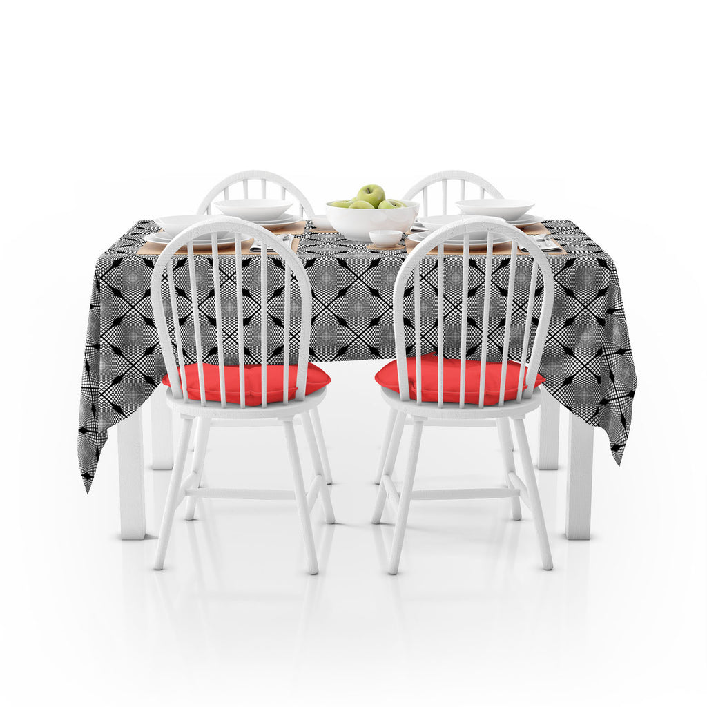 Monochrome Geometric Table Cloth Cover-Table Covers-CVR_TB_NR-IC 5007623 IC 5007623, Abstract Expressionism, Abstracts, Art and Paintings, Black, Black and White, Check, Diamond, Digital, Digital Art, Geometric, Geometric Abstraction, Graphic, Grid Art, Illustrations, Modern Art, Patterns, Semi Abstract, Signs, Signs and Symbols, Stripes, White, monochrome, table, cloth, cover, abstract, abstraction, art, background, checker, curve, design, diagonal, endless, futuristic, geometrical, grid, illusion, lattice