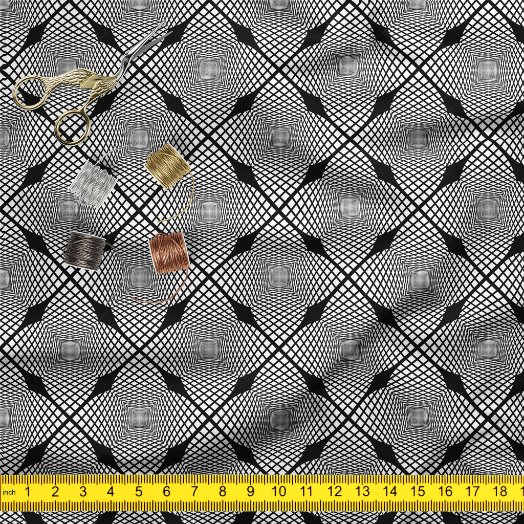 Monochrome Geometric D1 Upholstery Fabric by Metre | For Sofa, Curtains, Cushions, Furnishing, Craft, Dress Material-Upholstery Fabrics-FAB_RW-IC 5007623 IC 5007623, Abstract Expressionism, Abstracts, Art and Paintings, Black, Black and White, Check, Diamond, Digital, Digital Art, Geometric, Geometric Abstraction, Graphic, Grid Art, Illustrations, Modern Art, Patterns, Semi Abstract, Signs, Signs and Symbols, Stripes, White, monochrome, d1, upholstery, fabric, by, metre, for, sofa, curtains, cushions, furni