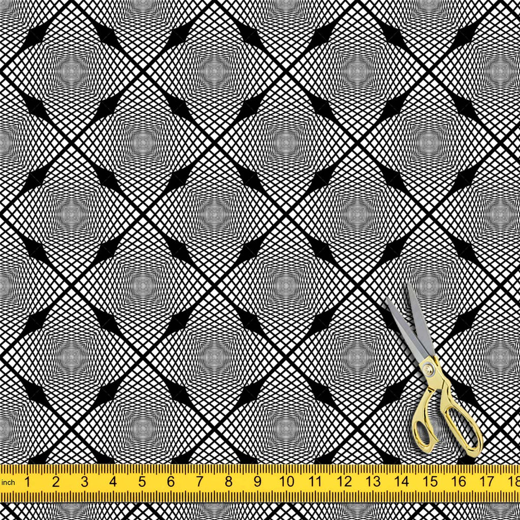 Monochrome Geometric Upholstery Fabric by Metre | For Sofa, Curtains, Cushions, Furnishing, Craft, Dress Material-Upholstery Fabrics-FAB_RW-IC 5007623 IC 5007623, Abstract Expressionism, Abstracts, Art and Paintings, Black, Black and White, Check, Diamond, Digital, Digital Art, Geometric, Geometric Abstraction, Graphic, Grid Art, Illustrations, Modern Art, Patterns, Semi Abstract, Signs, Signs and Symbols, Stripes, White, monochrome, upholstery, fabric, by, metre, for, sofa, curtains, cushions, furnishing, 