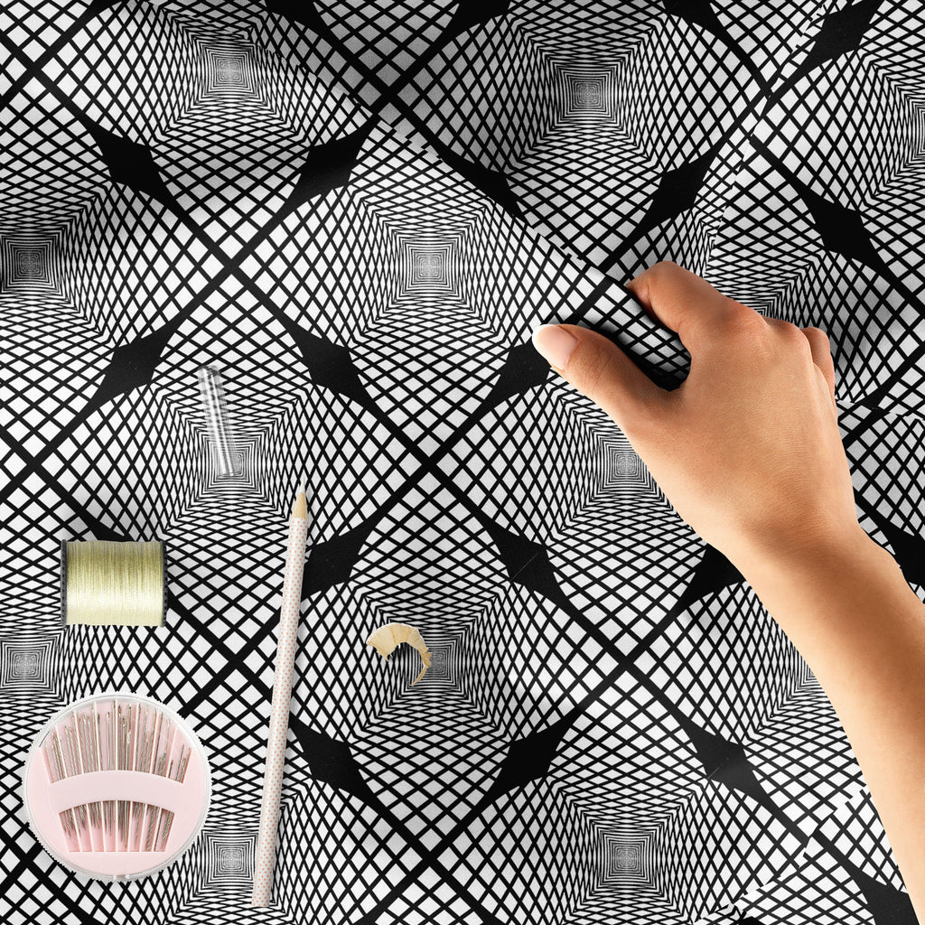 Monochrome Geometric D1 Sofa Fabric by Metre | Upholstery For Sofa, Curtains & Cushions-Sofa Fabrics-SOF_FB-IC 5007623 IC 5007623, Abstract Expressionism, Abstracts, Art and Paintings, Black, Black and White, Check, Diamond, Digital, Digital Art, Geometric, Geometric Abstraction, Graphic, Grid Art, Illustrations, Modern Art, Patterns, Semi Abstract, Signs, Signs and Symbols, Stripes, White, monochrome, d1, sofa, fabric, by, metre, upholstery, for, curtains, cushions, abstract, abstraction, art, background, 