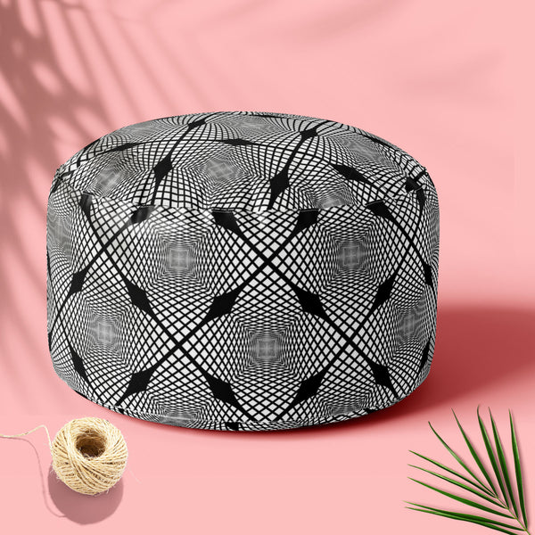 Monochrome Geometric D1 Footstool Footrest Puffy Pouffe Ottoman Bean Bag | Canvas Fabric-Footstools-FST_CB_BN-IC 5007623 IC 5007623, Abstract Expressionism, Abstracts, Art and Paintings, Black, Black and White, Check, Diamond, Digital, Digital Art, Geometric, Geometric Abstraction, Graphic, Grid Art, Illustrations, Modern Art, Patterns, Semi Abstract, Signs, Signs and Symbols, Stripes, White, monochrome, d1, footstool, footrest, puffy, pouffe, ottoman, bean, bag, floor, cushion, pillow, canvas, fabric, abst