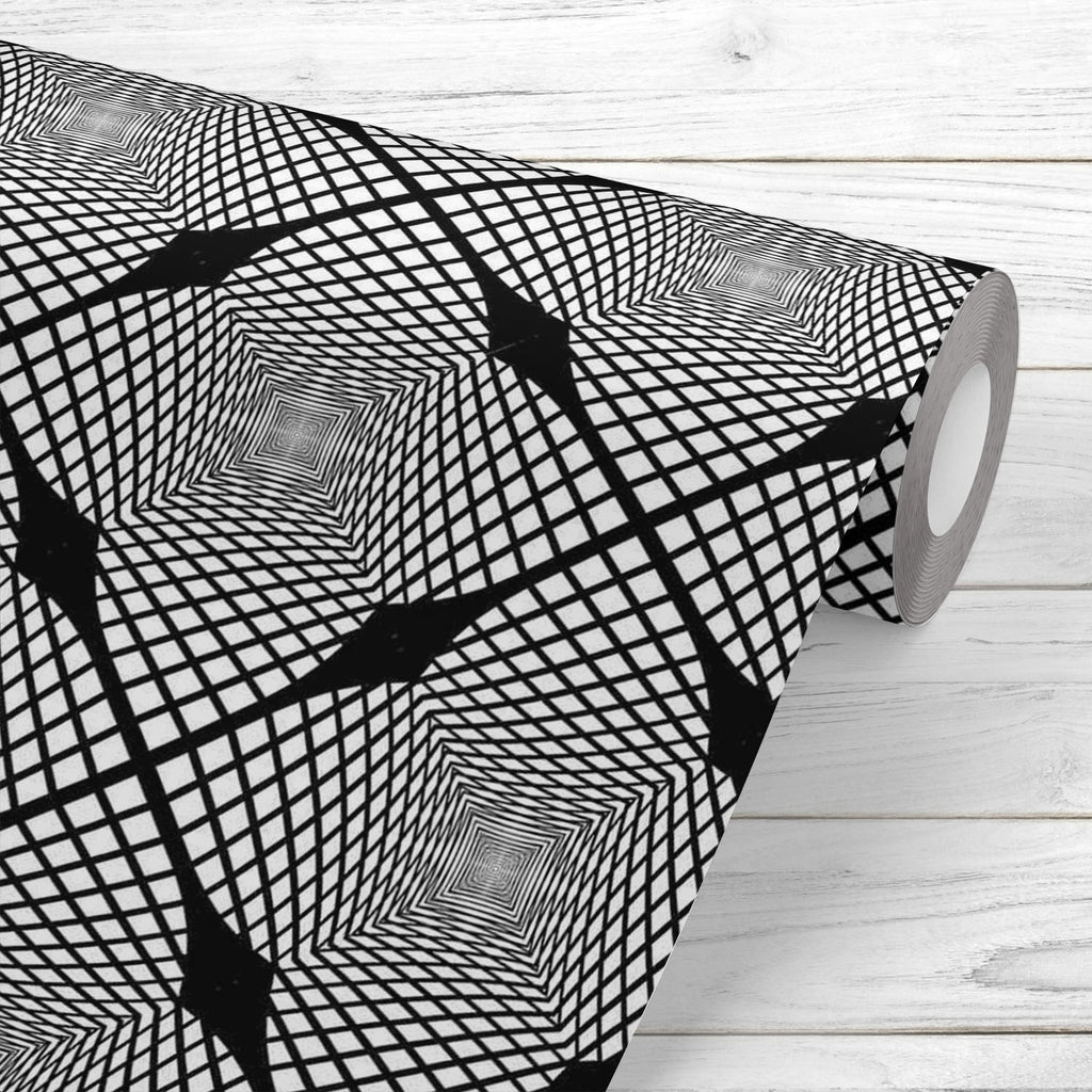 Monochrome Geometric D1 Wallpaper Roll-Wallpapers Peel & Stick-WAL_PA-IC 5007623 IC 5007623, Abstract Expressionism, Abstracts, Art and Paintings, Black, Black and White, Check, Diamond, Digital, Digital Art, Geometric, Geometric Abstraction, Graphic, Grid Art, Illustrations, Modern Art, Patterns, Semi Abstract, Signs, Signs and Symbols, Stripes, White, monochrome, d1, wallpaper, roll, abstract, abstraction, art, background, checker, curve, design, diagonal, endless, futuristic, geometrical, grid, illusion,