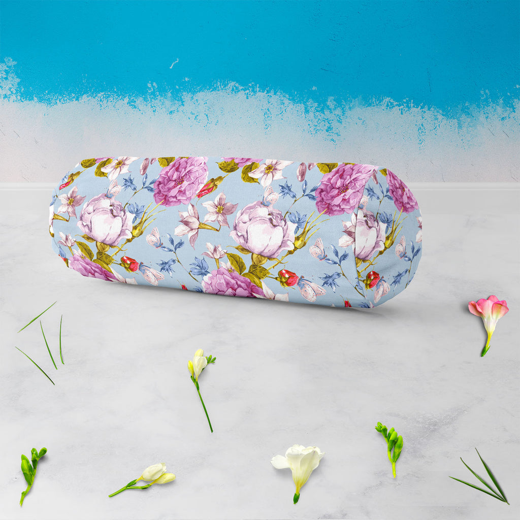 Floral Roses D1 Bolster Cover Booster Cases | Concealed Zipper Opening-Bolster Covers-BOL_CV_ZP-IC 5007625 IC 5007625, Abstract Expressionism, Abstracts, Ancient, Botanical, Floral, Flowers, Historical, Medieval, Nature, Patterns, Retro, Scenic, Semi Abstract, Vintage, Watercolour, Wedding, roses, d1, bolster, cover, booster, cases, concealed, zipper, opening, peonies, flower, pattern, seamless, abstract, anniversary, artwork, background, bloom, bouquet, butterfly, garden, greeting, invitation, narcissus, o