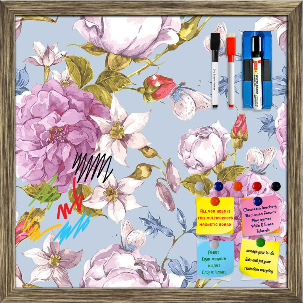 Floral Roses Framed Magnetic Dry Erase Board | Combo with Magnet Buttons & Markers-Magnetic Boards Framed-MGB_FR-IC 5007625 IC 5007625, Abstract Expressionism, Abstracts, Ancient, Botanical, Floral, Flowers, Historical, Medieval, Nature, Patterns, Retro, Scenic, Semi Abstract, Vintage, Watercolour, Wedding, roses, framed, magnetic, dry, erase, board, printed, whiteboard, with, 4, magnets, 2, markers, 1, duster, peonies, flower, pattern, seamless, abstract, anniversary, artwork, background, bloom, bouquet, b