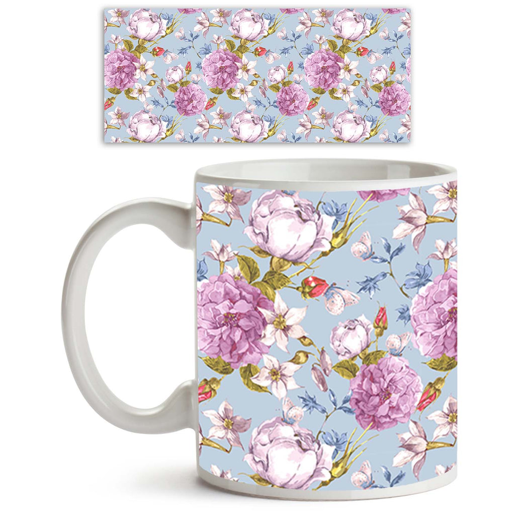 Floral Roses Ceramic Coffee Tea Mug Inside White-Coffee Mugs-MUG-IC 5007625 IC 5007625, Abstract Expressionism, Abstracts, Ancient, Botanical, Floral, Flowers, Historical, Medieval, Nature, Patterns, Retro, Scenic, Semi Abstract, Vintage, Watercolour, Wedding, roses, ceramic, coffee, tea, mug, inside, white, peonies, flower, pattern, seamless, abstract, anniversary, artwork, background, bloom, bouquet, butterfly, garden, greeting, invitation, narcissus, ornamental, romantic, rose, spring, summer, valentine,