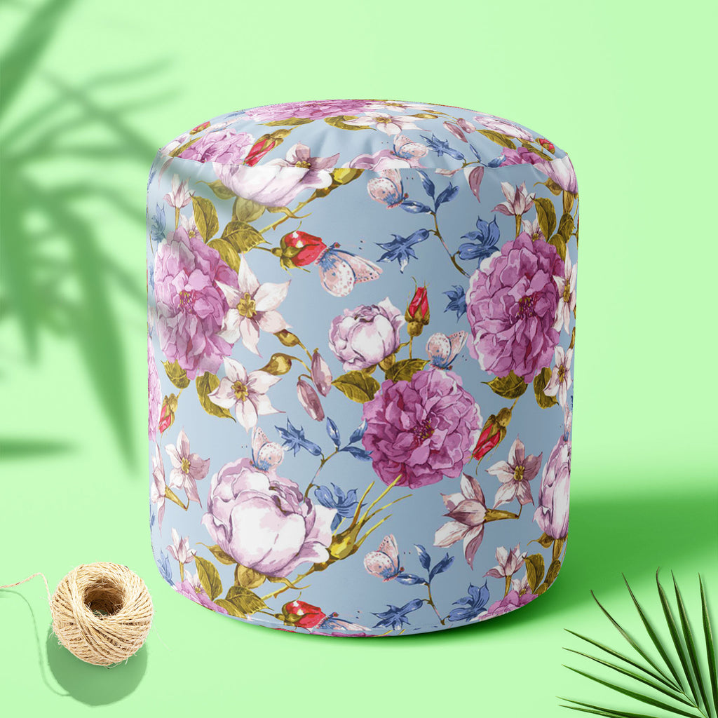Floral Roses D1 Footstool Footrest Puffy Pouffe Ottoman Bean Bag | Canvas Fabric-Footstools-FST_CB_BN-IC 5007625 IC 5007625, Abstract Expressionism, Abstracts, Ancient, Botanical, Floral, Flowers, Historical, Medieval, Nature, Patterns, Retro, Scenic, Semi Abstract, Vintage, Watercolour, Wedding, roses, d1, footstool, footrest, puffy, pouffe, ottoman, bean, bag, canvas, fabric, peonies, flower, pattern, seamless, abstract, anniversary, artwork, background, bloom, bouquet, butterfly, garden, greeting, invita