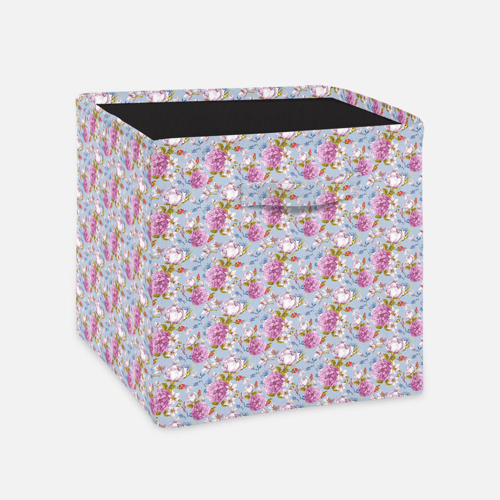Floral Roses Foldable Open Storage Bin | Organizer Box, Toy Basket, Shelf Box, Laundry Bag | Canvas Fabric-Storage Bins-STR_BI_CB-IC 5007625 IC 5007625, Abstract Expressionism, Abstracts, Ancient, Botanical, Floral, Flowers, Historical, Medieval, Nature, Patterns, Retro, Scenic, Semi Abstract, Vintage, Watercolour, Wedding, roses, foldable, open, storage, bin, organizer, box, toy, basket, shelf, laundry, bag, canvas, fabric, peonies, flower, pattern, seamless, abstract, anniversary, artwork, background, blo