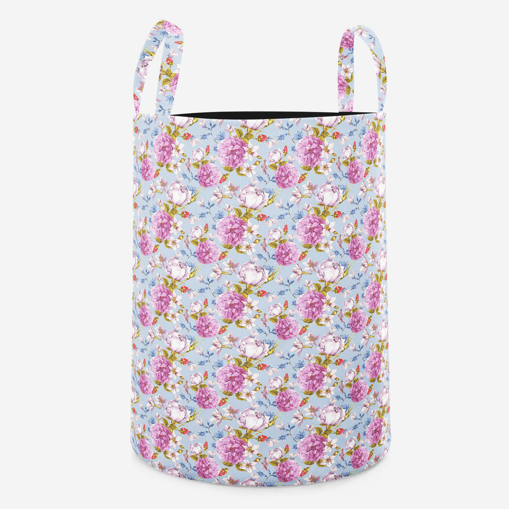 Floral Roses Foldable Open Storage Bin | Organizer Box, Toy Basket, Shelf Box, Laundry Bag | Canvas Fabric-Storage Bins-STR_BI_RD-IC 5007625 IC 5007625, Abstract Expressionism, Abstracts, Ancient, Botanical, Floral, Flowers, Historical, Medieval, Nature, Patterns, Retro, Scenic, Semi Abstract, Vintage, Watercolour, Wedding, roses, foldable, open, storage, bin, organizer, box, toy, basket, shelf, laundry, bag, canvas, fabric, peonies, flower, pattern, seamless, abstract, anniversary, artwork, background, blo