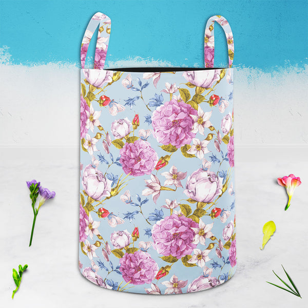 Floral Roses D1 Foldable Open Storage Bin | Organizer Box, Toy Basket, Shelf Box, Laundry Bag | Canvas Fabric-Storage Bins-STR_BI_CB-IC 5007625 IC 5007625, Abstract Expressionism, Abstracts, Ancient, Botanical, Floral, Flowers, Historical, Medieval, Nature, Patterns, Retro, Scenic, Semi Abstract, Vintage, Watercolour, Wedding, roses, d1, foldable, open, storage, bin, organizer, box, toy, basket, shelf, laundry, bag, canvas, fabric, peonies, flower, pattern, seamless, abstract, anniversary, artwork, backgrou