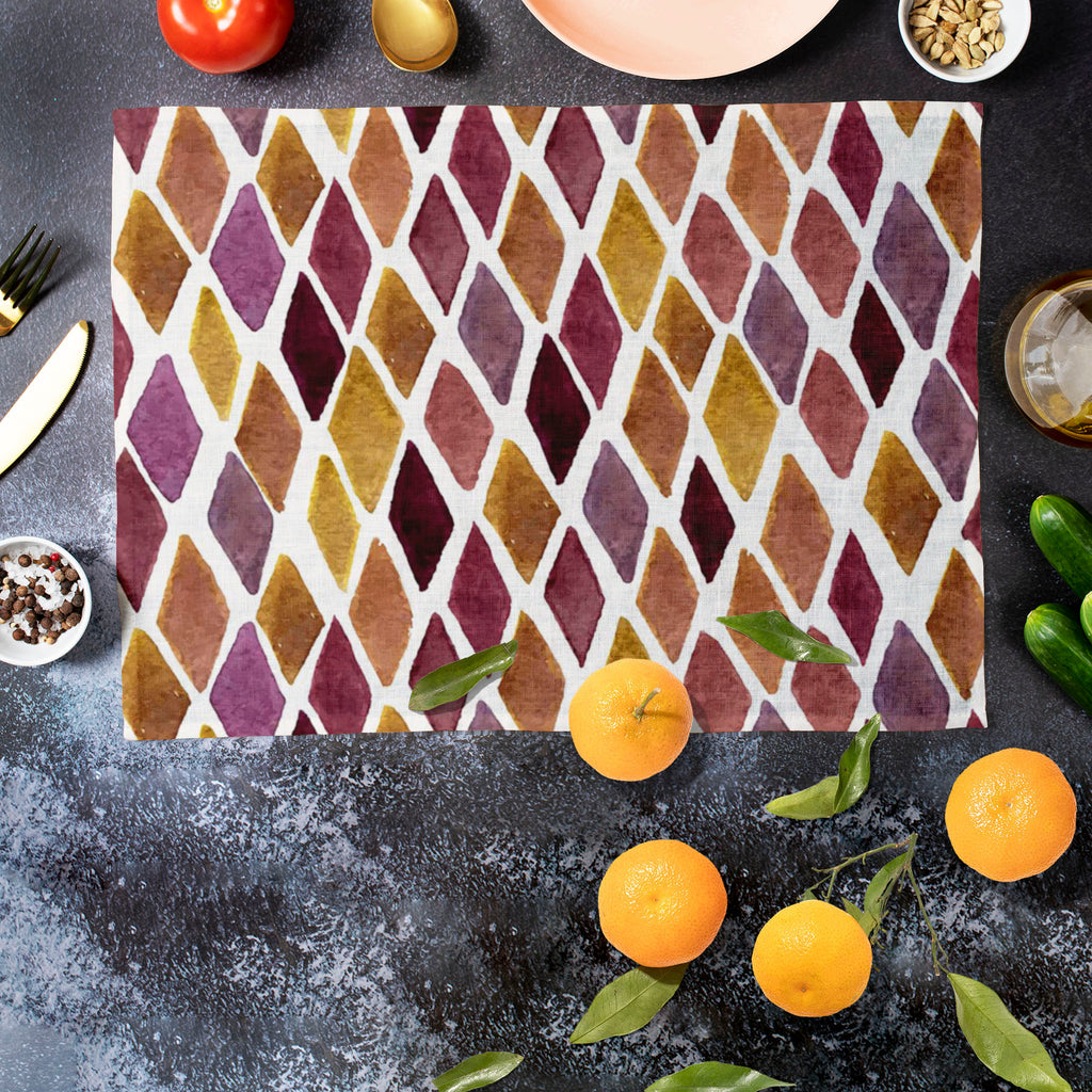 Checked D1 Table Mat Placemat-Table Place Mats Fabric-MAT_TB-IC 5007626 IC 5007626, Abstract Expressionism, Abstracts, Ancient, Art and Paintings, Check, Cross, Culture, Drawing, Ethnic, Fashion, Geometric, Geometric Abstraction, Graffiti, Hand Drawn, Hipster, Historical, Illustrations, Medieval, Patterns, Plaid, Retro, Semi Abstract, Stripes, Traditional, Tribal, Vintage, Watercolour, World Culture, checked, d1, table, mat, placemat, abstract, art, background, boho, bright, brush, checks, diagonal, doodles