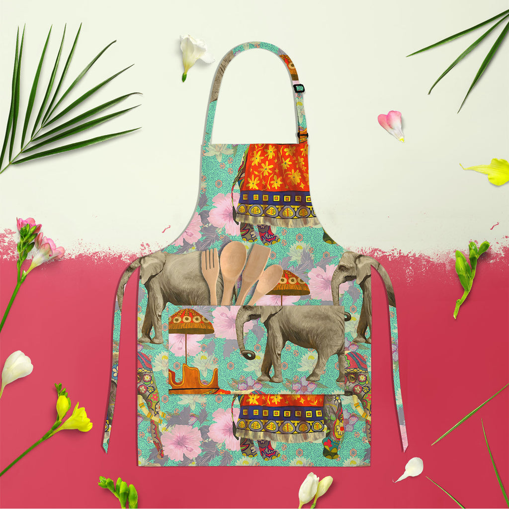 Elephant Pattern D2 Apron | Adjustable, Free Size & Waist Tiebacks-Aprons Neck to Knee-APR_NK_KN-IC 5007629 IC 5007629, Art and Paintings, Botanical, Floral, Flowers, Hand Drawn, Indian, Nature, Patterns, Scenic, Signs, Signs and Symbols, elephant, pattern, d2, apron, adjustable, free, size, waist, tiebacks, lotus, flower, india, seamless, art, background, design, exotic, hand, drawn, wild, life, artzfolio, kitchen apron, white apron, kids apron, cooking apron, chef apron, aprons for men, aprons for women, 