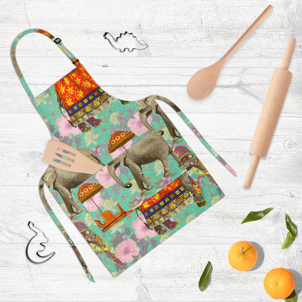 Elephant Pattern D2 Apron | Adjustable, Free Size & Waist Tiebacks-Aprons Neck to Knee-APR_NK_KN-IC 5007629 IC 5007629, Art and Paintings, Botanical, Floral, Flowers, Hand Drawn, Indian, Nature, Patterns, Scenic, Signs, Signs and Symbols, elephant, pattern, d2, full-length, neck, to, knee, apron, poly-cotton, fabric, adjustable, buckle, waist, tiebacks, lotus, flower, india, seamless, art, background, design, exotic, hand, drawn, wild, life, artzfolio, kitchen apron, white apron, kids apron, cooking apron, 