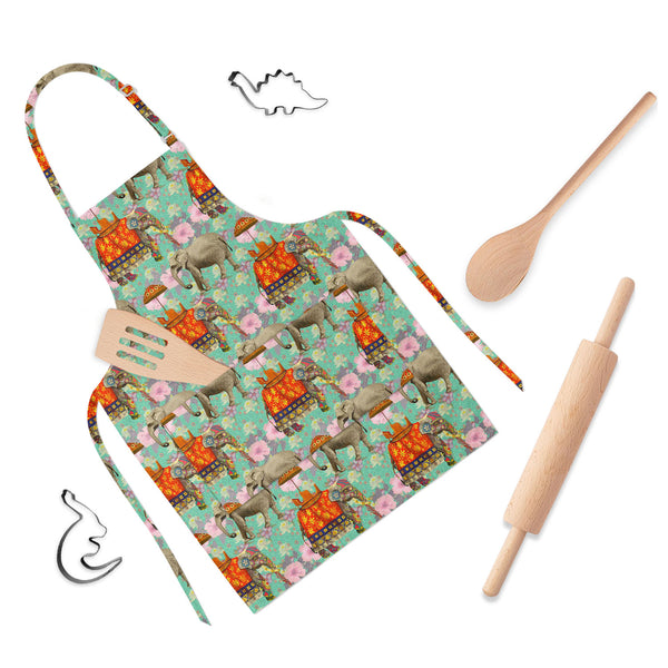 Indian Elephants Apron | Adjustable, Free Size & Waist Tiebacks-Aprons Neck to Knee-APR_NK_KN-IC 5007629 IC 5007629, Art and Paintings, Botanical, Floral, Flowers, Hand Drawn, Indian, Nature, Patterns, Scenic, Signs, Signs and Symbols, elephants, full-length, apron, poly-cotton, fabric, adjustable, neck, buckle, waist, tiebacks, elephant, lotus, flower, pattern, india, seamless, art, background, design, exotic, hand, drawn, wild, life, artzfolio, kitchen apron, white apron, kids apron, cooking apron, chef a