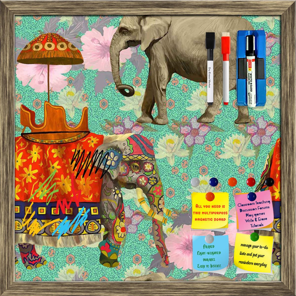 Indian Elephants Framed Magnetic Dry Erase Board | Combo with Magnet Buttons & Markers-Magnetic Boards Framed-MGB_FR-IC 5007629 IC 5007629, Art and Paintings, Botanical, Floral, Flowers, Hand Drawn, Indian, Nature, Patterns, Scenic, Signs, Signs and Symbols, elephants, framed, magnetic, dry, erase, board, printed, whiteboard, with, 4, magnets, 2, markers, 1, duster, elephant, lotus, flower, pattern, india, seamless, art, background, design, exotic, hand, drawn, wild, life, artzfolio, white board, dry erase 