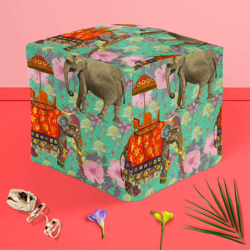 Elephant Pattern D2 Footstool Footrest Puffy Pouffe Ottoman Bean Bag | Canvas Fabric-Footstools-FST_CB_BN-IC 5007629 IC 5007629, Art and Paintings, Botanical, Floral, Flowers, Hand Drawn, Indian, Nature, Patterns, Scenic, Signs, Signs and Symbols, elephant, pattern, d2, footstool, footrest, puffy, pouffe, ottoman, bean, bag, canvas, fabric, lotus, flower, india, seamless, art, background, design, exotic, hand, drawn, wild, life, artzfolio, pouf, ottoman stool, ottoman furniture, ottoman sofa, pouf ottoman, 