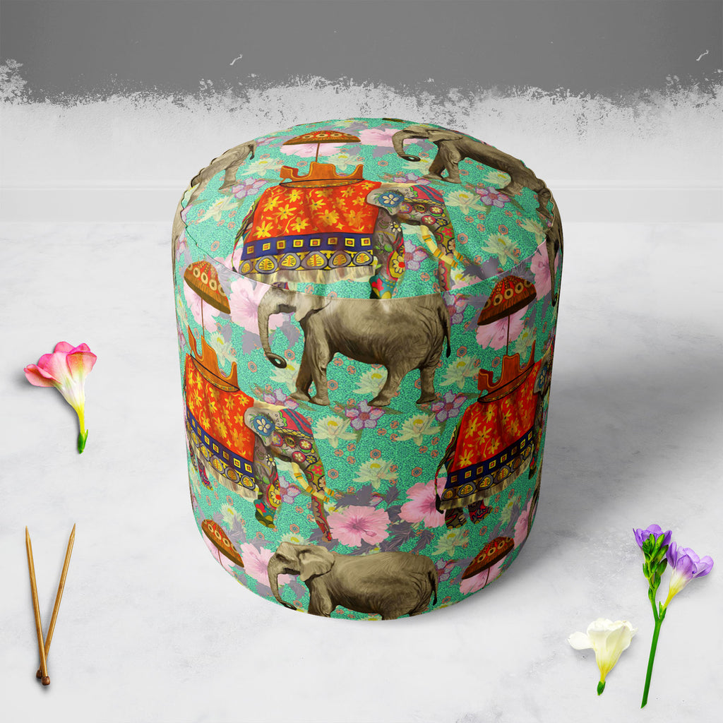 Elephant Pattern D2 Footstool Footrest Puffy Pouffe Ottoman Bean Bag | Canvas Fabric-Footstools-FST_CB_BN-IC 5007629 IC 5007629, Art and Paintings, Botanical, Floral, Flowers, Hand Drawn, Indian, Nature, Patterns, Scenic, Signs, Signs and Symbols, elephant, pattern, d2, footstool, footrest, puffy, pouffe, ottoman, bean, bag, canvas, fabric, lotus, flower, india, seamless, art, background, design, exotic, hand, drawn, wild, life, artzfolio, pouf, ottoman stool, ottoman furniture, ottoman sofa, pouf ottoman, 