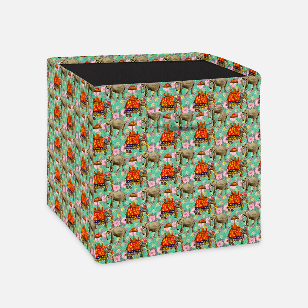 Indian Elephants Foldable Open Storage Bin | Organizer Box, Toy Basket, Shelf Box, Laundry Bag | Canvas Fabric-Storage Bins-STR_BI_CB-IC 5007629 IC 5007629, Art and Paintings, Botanical, Floral, Flowers, Hand Drawn, Indian, Nature, Patterns, Scenic, Signs, Signs and Symbols, elephants, foldable, open, storage, bin, organizer, box, toy, basket, shelf, laundry, bag, canvas, fabric, elephant, lotus, flower, pattern, india, seamless, art, background, design, exotic, hand, drawn, wild, life, artzfolio, laundry b