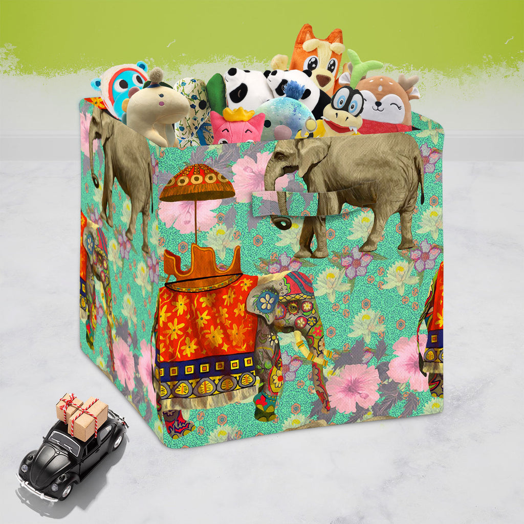 Elephant Pattern D2 Foldable Open Storage Bin | Organizer Box, Toy Basket, Shelf Box, Laundry Bag | Canvas Fabric-Storage Bins-STR_BI_CB-IC 5007629 IC 5007629, Art and Paintings, Botanical, Floral, Flowers, Hand Drawn, Indian, Nature, Patterns, Scenic, Signs, Signs and Symbols, elephant, pattern, d2, foldable, open, storage, bin, organizer, box, toy, basket, shelf, laundry, bag, canvas, fabric, lotus, flower, india, seamless, art, background, design, exotic, hand, drawn, wild, life, artzfolio, laundry bag, 