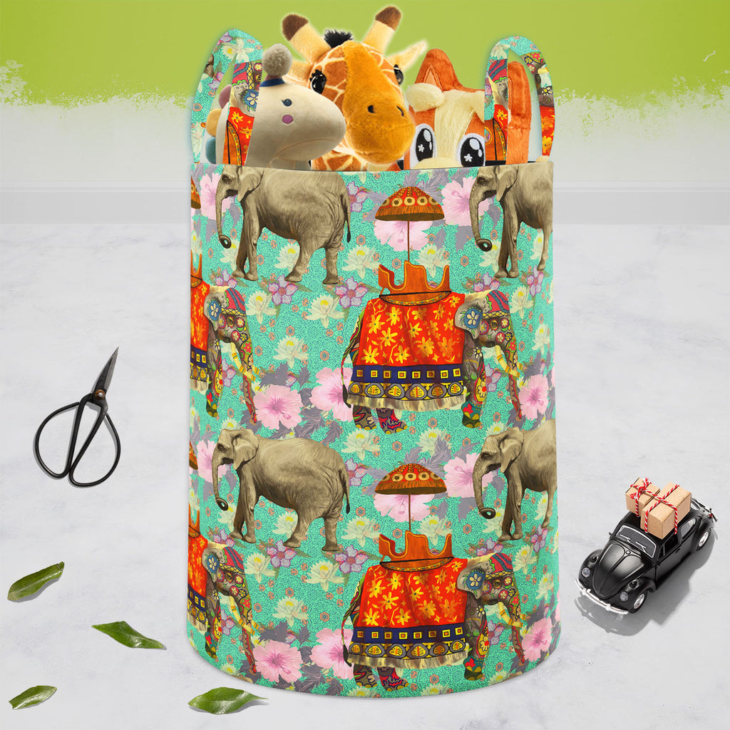 Elephant Pattern D2 Foldable Open Storage Bin | Organizer Box, Toy Basket, Shelf Box, Laundry Bag | Canvas Fabric-Storage Bins-STR_BI_CB-IC 5007629 IC 5007629, Art and Paintings, Botanical, Floral, Flowers, Hand Drawn, Indian, Nature, Patterns, Scenic, Signs, Signs and Symbols, elephant, pattern, d2, foldable, open, storage, bin, organizer, box, toy, basket, shelf, laundry, bag, canvas, fabric, lotus, flower, india, seamless, art, background, design, exotic, hand, drawn, wild, life, artzfolio, laundry bag, 