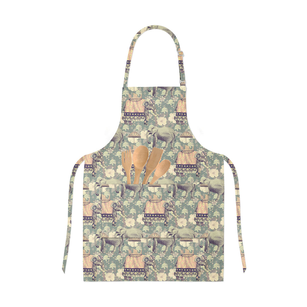 Indian Elephants Apron | Adjustable, Free Size & Waist Tiebacks-Aprons Neck to Knee-APR_NK_KN-IC 5007630 IC 5007630, Ancient, Art and Paintings, Botanical, Fashion, Floral, Flowers, Hand Drawn, Historical, Indian, Medieval, Nature, Patterns, Retro, Scenic, Signs, Signs and Symbols, Vintage, elephants, apron, adjustable, free, size, waist, tiebacks, elephant, art, background, design, exotic, flower, hand, drawn, india, lotus, old, pattern, seamless, style, trend, trendy, wild, life, artzfolio, kitchen apron,