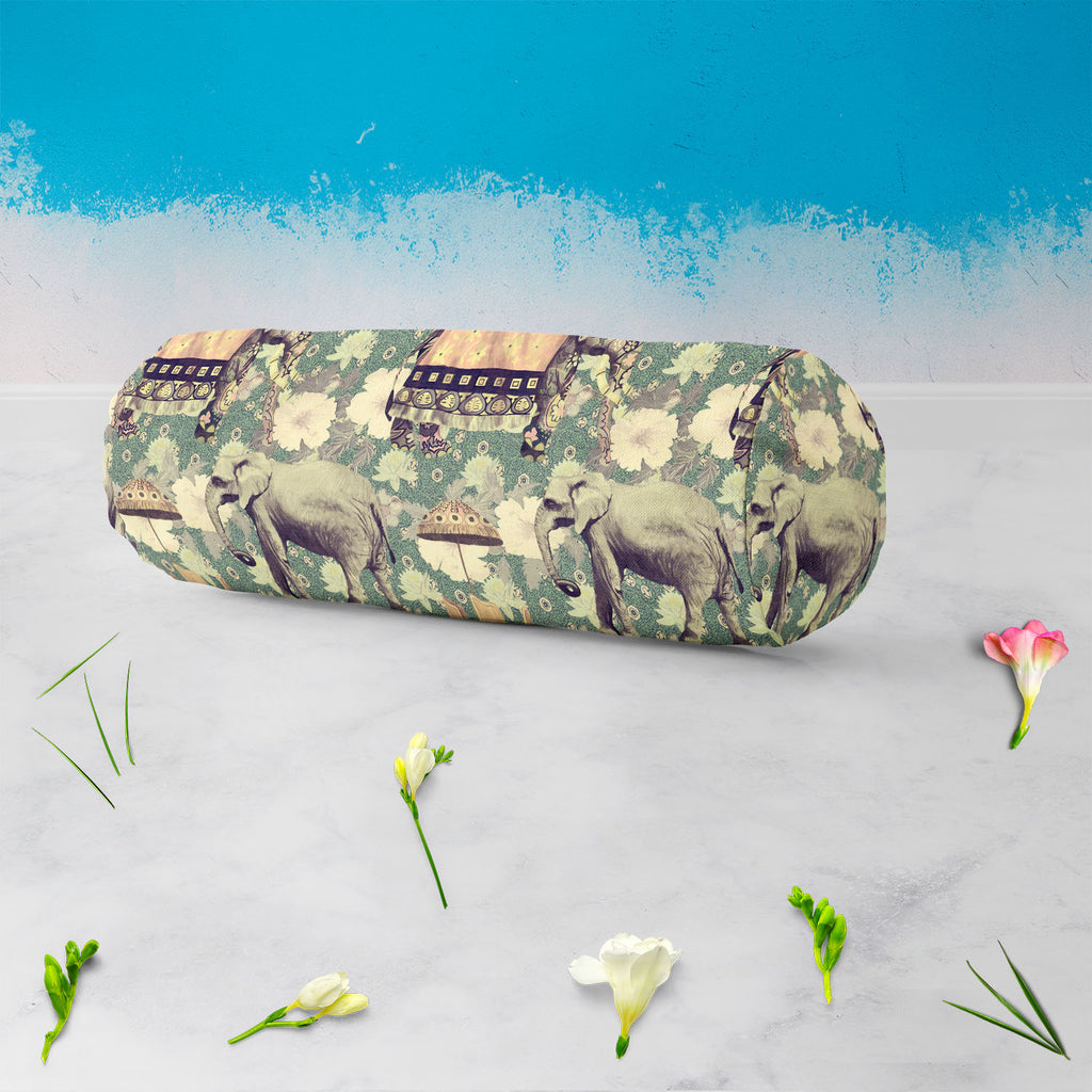 Elephant Pattern D3 Bolster Cover Booster Cases | Concealed Zipper Opening-Bolster Covers-BOL_CV_ZP-IC 5007630 IC 5007630, Ancient, Art and Paintings, Botanical, Fashion, Floral, Flowers, Hand Drawn, Historical, Indian, Medieval, Nature, Patterns, Retro, Scenic, Signs, Signs and Symbols, Vintage, elephant, pattern, d3, bolster, cover, booster, cases, concealed, zipper, opening, art, background, design, exotic, flower, hand, drawn, india, lotus, old, seamless, style, trend, trendy, wild, life, artzfolio, bol