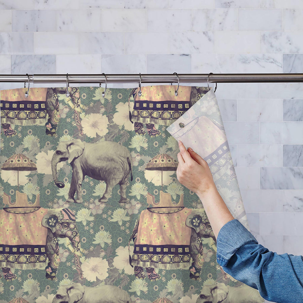 Elephant Pattern D3 Washable Waterproof Shower Curtain-Shower Curtains-CUR_SH-IC 5007630 IC 5007630, Ancient, Art and Paintings, Botanical, Fashion, Floral, Flowers, Hand Drawn, Historical, Indian, Medieval, Nature, Patterns, Retro, Scenic, Signs, Signs and Symbols, Vintage, elephant, pattern, d3, washable, waterproof, shower, curtain, art, background, design, exotic, flower, hand, drawn, india, lotus, old, seamless, style, trend, trendy, wild, life, artzfolio, shower curtain, bathroom curtain, eyelet showe
