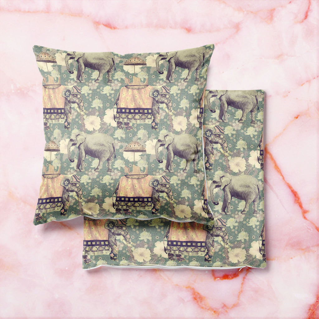 Elephant Pattern D3 Cushion Cover Throw Pillow-Cushion Covers-CUS_CV-IC 5007630 IC 5007630, Ancient, Art and Paintings, Botanical, Fashion, Floral, Flowers, Hand Drawn, Historical, Indian, Medieval, Nature, Patterns, Retro, Scenic, Signs, Signs and Symbols, Vintage, elephant, pattern, d3, cushion, cover, throw, pillow, art, background, design, exotic, flower, hand, drawn, india, lotus, old, seamless, style, trend, trendy, wild, life, artzfolio, cushion cover, cushion 16x16 set of 5, cushions, cushion covers